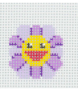 Key Ring Insert Happy Flower Purple Insert