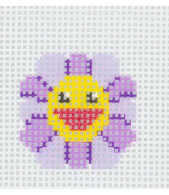 Key Ring Insert Happy Flower Purple Insert