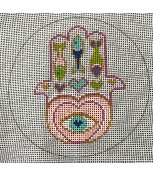 Tiny Eye Hamsa w/Stitch Guide