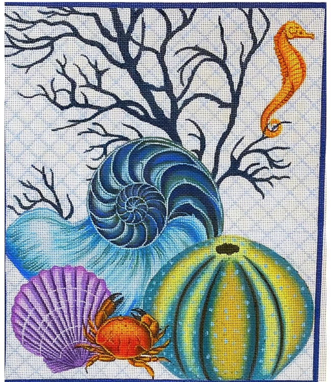 Shells with Crab and Seahorse