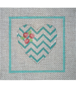 Turquoise Heart with Cherries