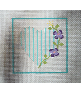 Turquoise Heart with Violets Kit