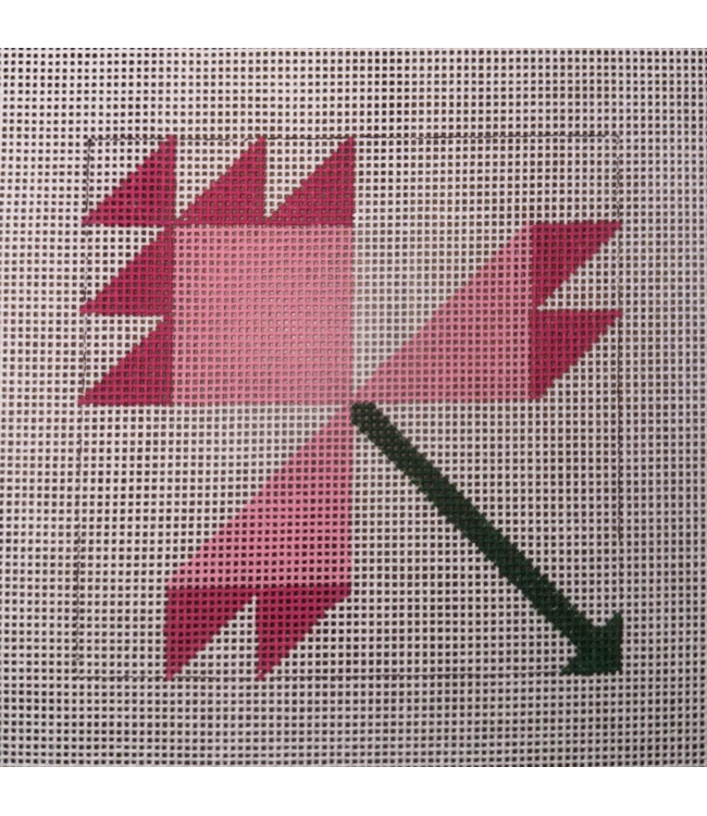 Pink Flower Quilt Block