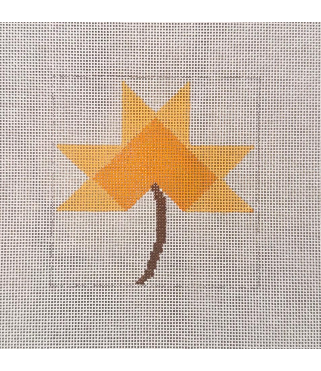 Orange Flower Quilt Block