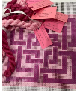 Pink Interlocking Squares - 10 mesh canvas kit