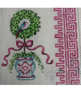 Green Shrub w/ Pink Accents & Bird