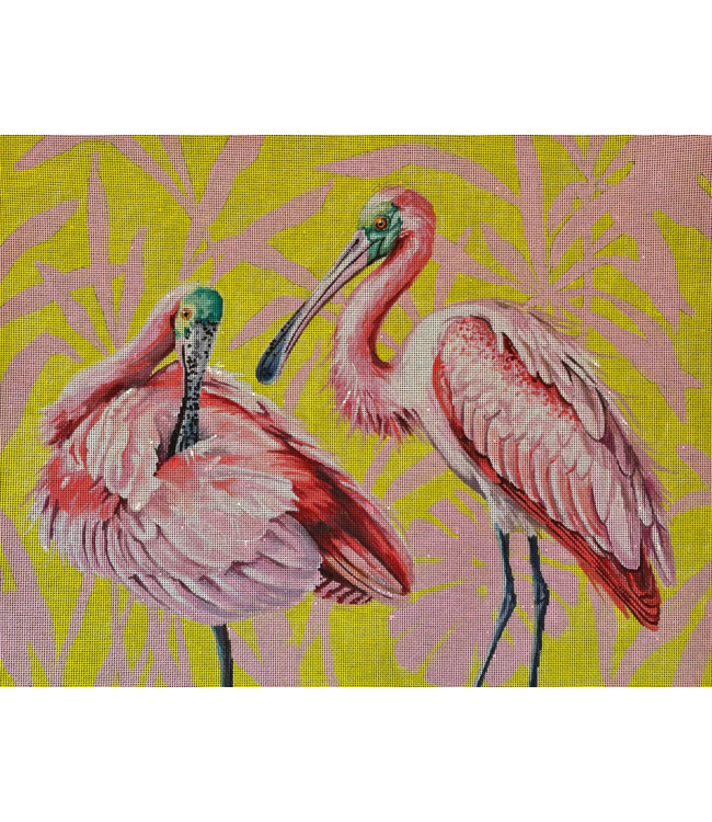 Spoonbills With Palm Leaves (medium)