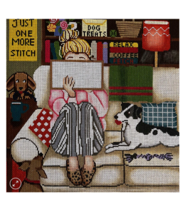 Stitching Girl w/Dogs