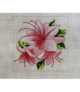 Pink Flowers 4" Square
