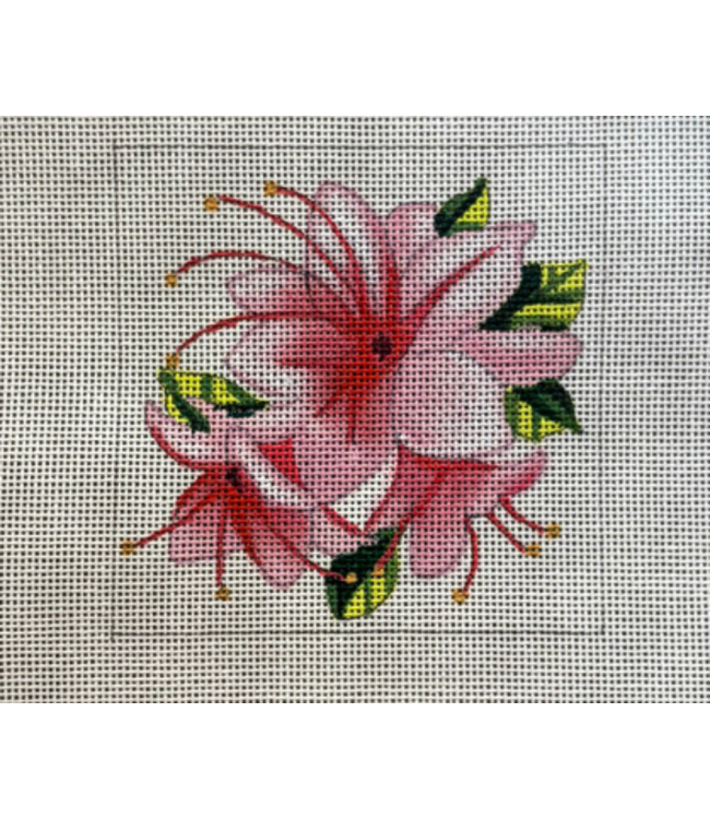 Pink Flowers 4" Square