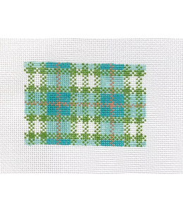 Turquoise Plaid - 3x2 insert/luggage tag