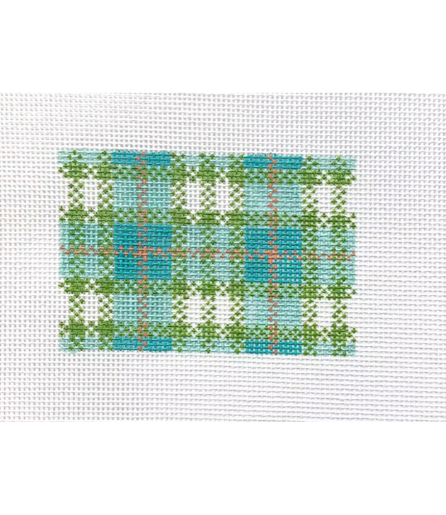 Turquoise Plaid - 3x2 insert/luggage tag
