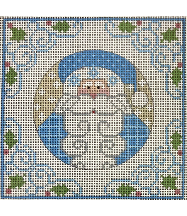 Santa Square- Blue Hat