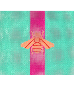 Gucci Bee in Mod Colors - Peach with Fuschia Stripe on Turquoise