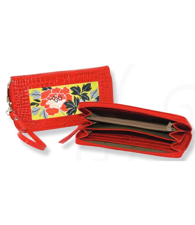 Leather Zip Top Wallet (w/o canvas)