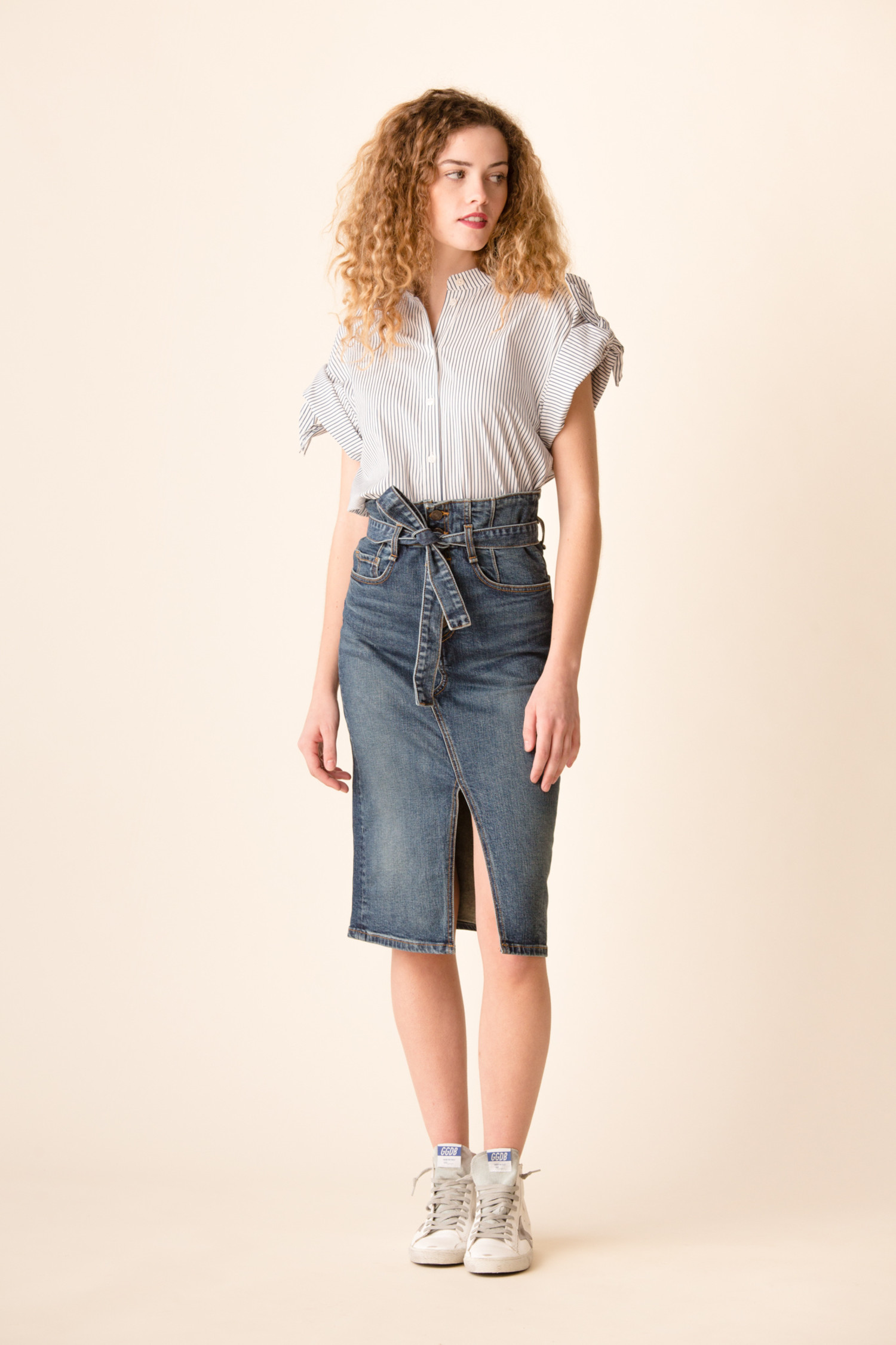 veronica beard denim skirt