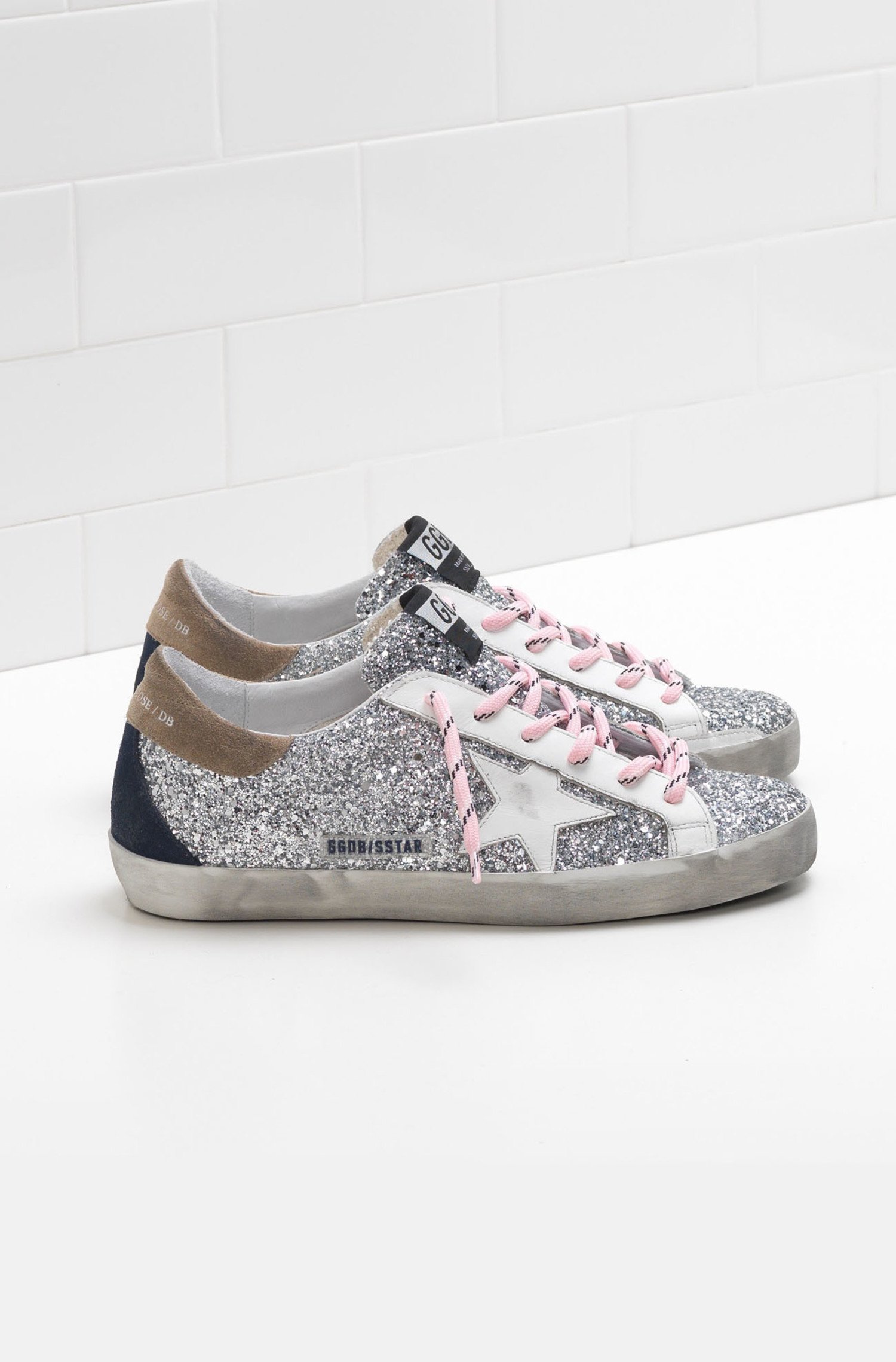 superstar sneakers with glitter upper and white star