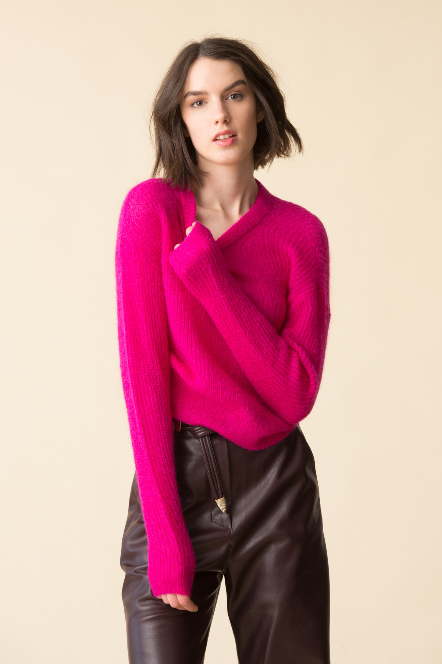 veronica beard melinda crew neck sweater