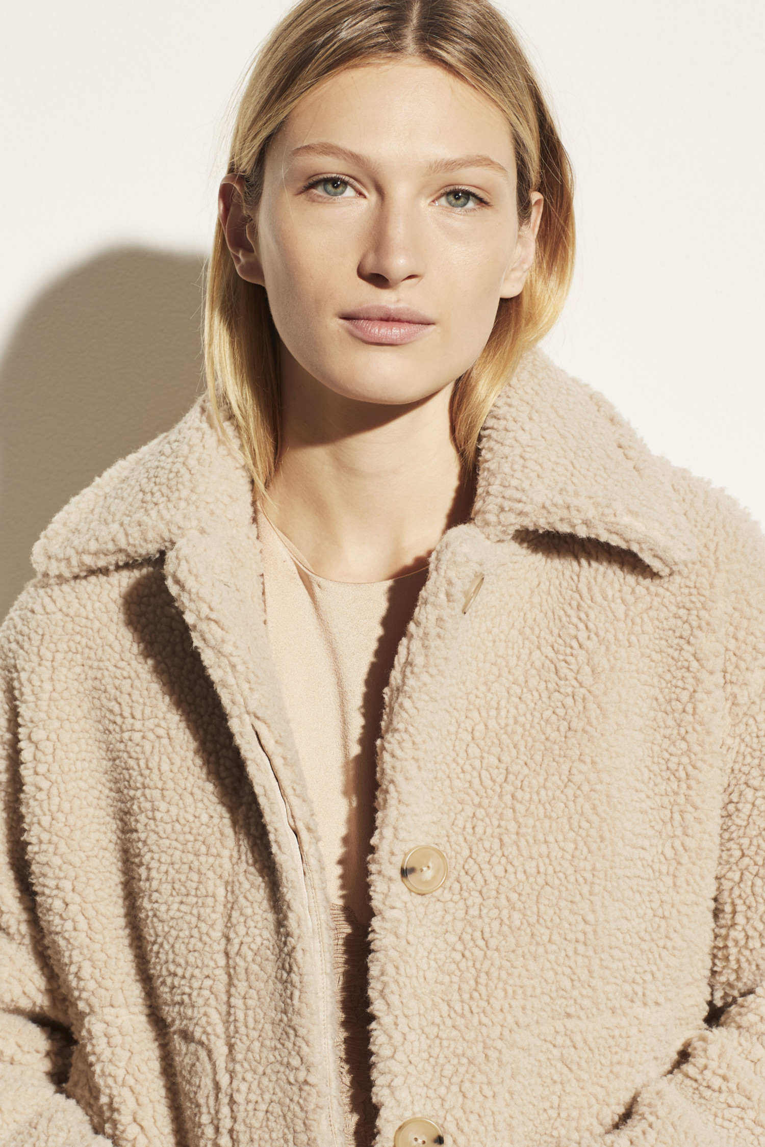 vince cropped shearling jacket