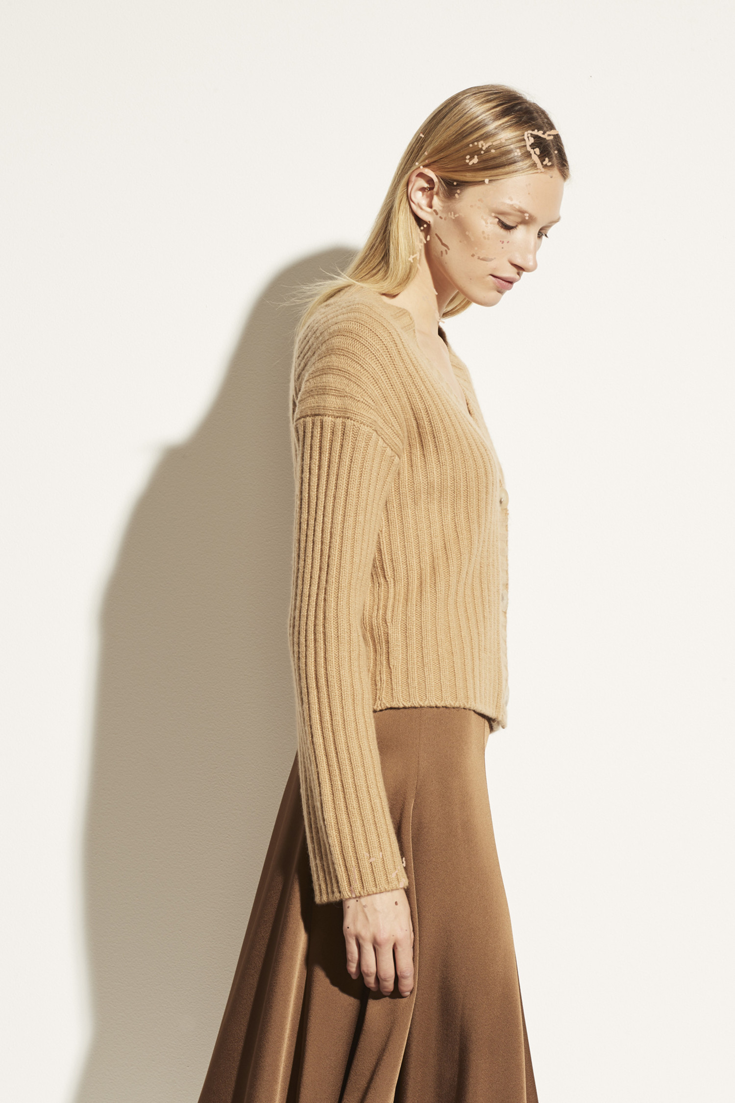 vince ribbed cashmere cardigan
