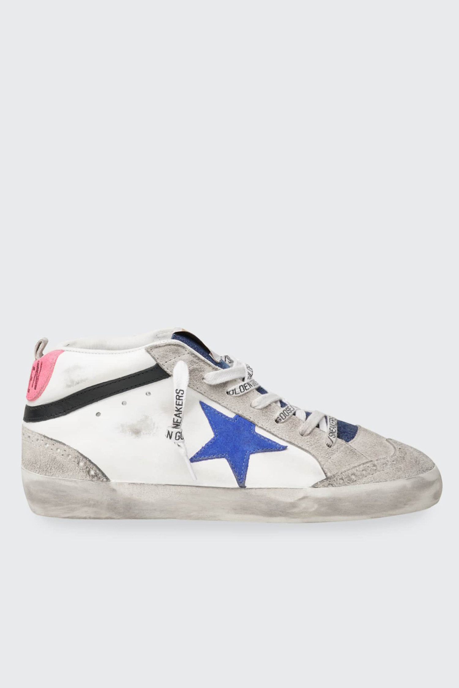 golden goose white leather blue suede