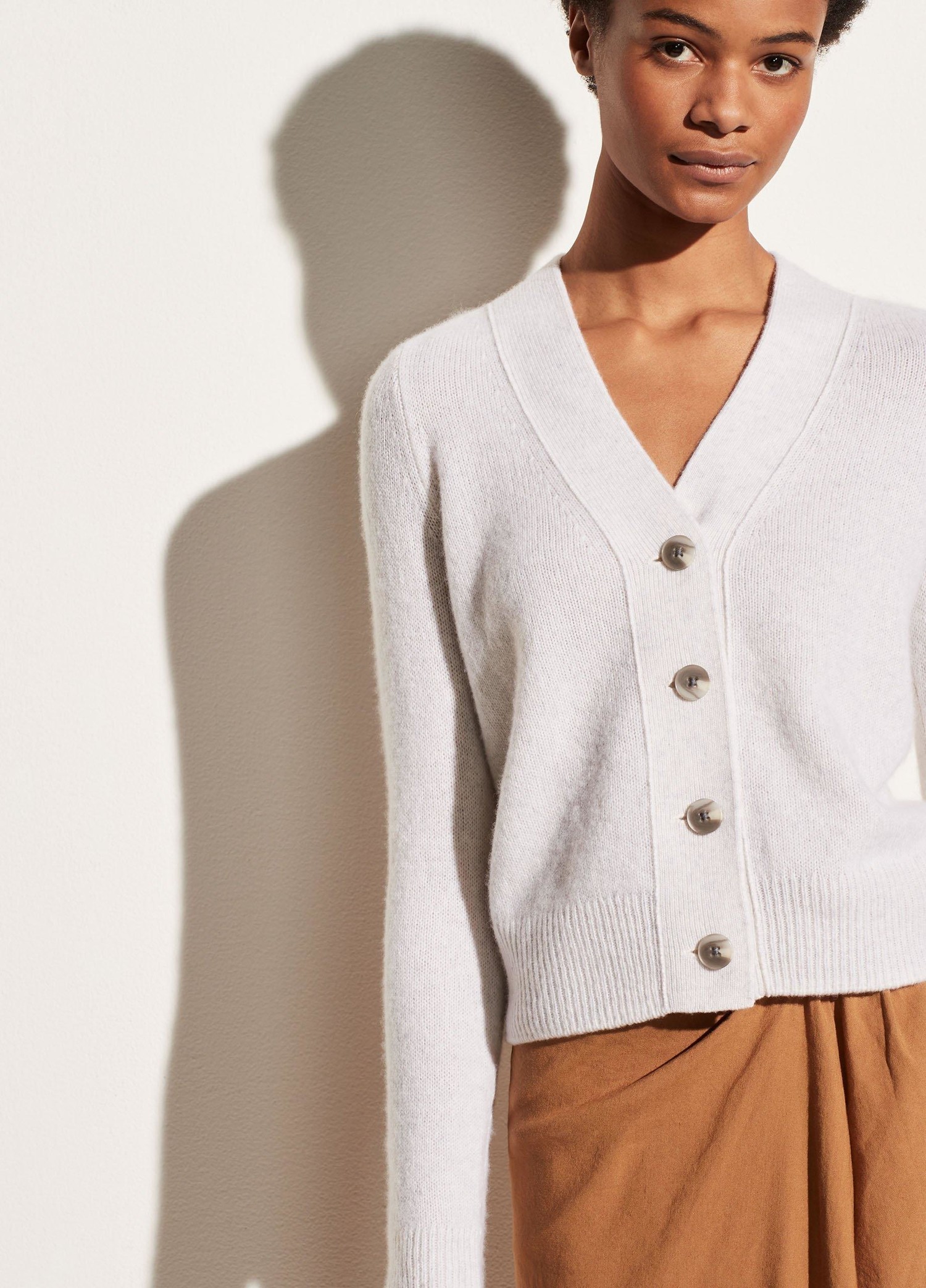 white button cardigan