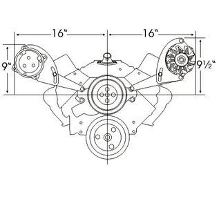 Alan Grove Components Compressor Bracket - SBC - Short Water Pump - Passenger Side - 113R