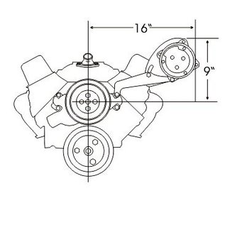 Alan Grove Components Compressor Bracket - SBC - Long Water Pump - Driver Side - 119L
