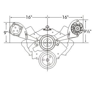 Alan Grove Components Compressor Bracket - SBC - Long Water Pump - Passenger Side - 123R