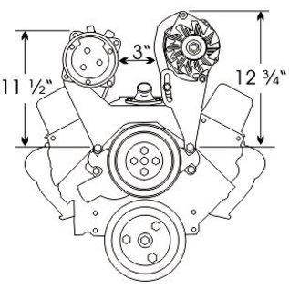 Alan Grove Components Alternator Bracket - SBC - Short Water Pump - Driver Side - 200L