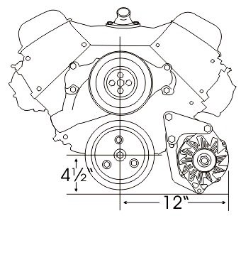 Alan Grove Components Alternator Bracket BBC Short Pump Low Mount Alan Grove Components Alternator Bracket BBC Short Pump Low Mount