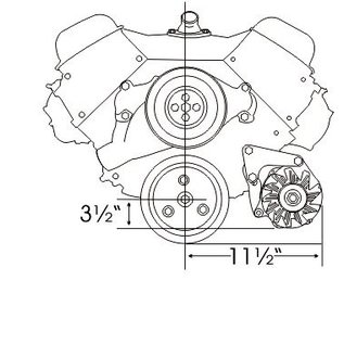 Alan Grove Components Alternator Bracket (CS130) BBC Low Mount - Short Pump - Driver Side - 210L