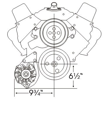 Alan Grove Components SBC Low Mount Alternator Bracket Pass Side Alan Grove Components SBC Low Mount Alternator Bracket Pass Side