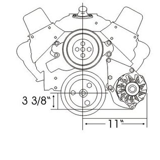 Alan Grove Components Alternator Bracket - SBC - Low Mount - Long Water Pump - Driver Side - 214L