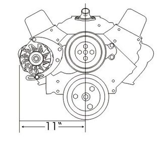 Alan Grove Components Alternator Bracket - SBC - Mid Mount - Long Water Pump - Passenger Side - 215R