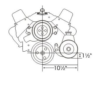 Alan Grove Components Power Steering Bracket - SBC - Short Water Pump - Driver Side - 400L