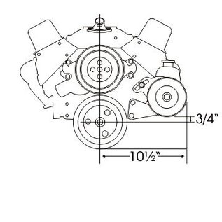 Alan Grove Components Power Steering Bracket - SBC - Long Water Pump - Driver Side - 402L