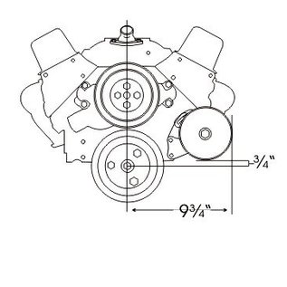 Alan Grove Components Power Steering Bracket SBC Short Water Pump Type II Pump - Driver Side - 409L