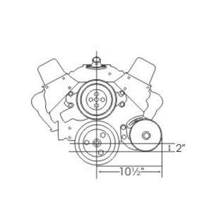 Alan Grove Components Power Steering Bracket - SBC - SWP - Type II Pump - Driver Side - 411L