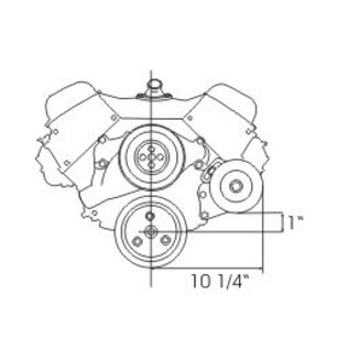 Alan Grove Components Power Steering Bracket - BBC - Short Pump - Type II Pump - Driver Side - 413L