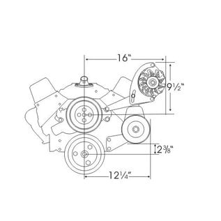 Alan Grove Components Alt & PS BKT - SB Chevy - Short Pump - (64-68 A Body) - Drivers Side-600L