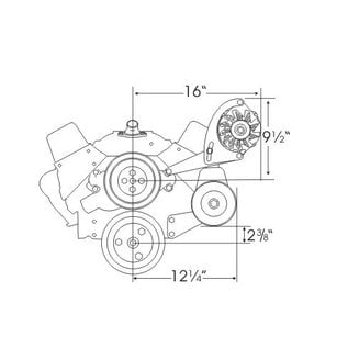 Alan Grove Components Alt & PS BKT - SB Chevy - Short Pump - (64-68 A Body) - Drivers Side-600L