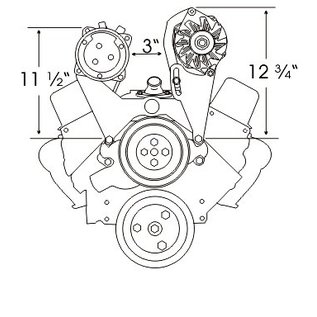 Alan Grove Components Alternator Bracket - SBC - Long Water Pump - Driver Side - 201L