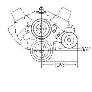 Alan Grove Components Power Steering Bracket - SBC - Electric Water Pump - Driver Side - 417L