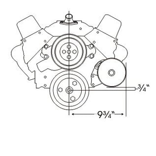 Alan Grove Components Power Steering Bracket - SBC - Long Pump - Type II Pump - Driver Side - 410L