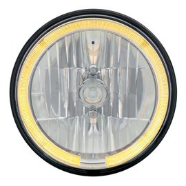 United Pacific 7" Headlight with Amber LED Halo Ring - #31284