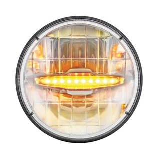 United Pacific 7" LED Headlight with 10 LED Daytime Running Light Bar Amber-#31514