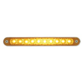 United Pacific 10 LED 6 1/2" Turn Signal Light Bar w/ Bezel Amber LED/Amber Lens - #37637
