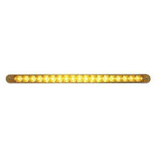 United Pacific 12" 19 LED Amber Light Bar W/ Chrome Bezel - #37940