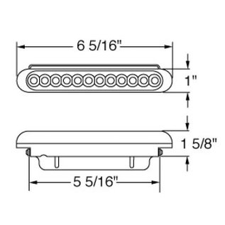 United Pacific 12 LED 6 1/4" Auxiliary Strip Light - Amber - 38042